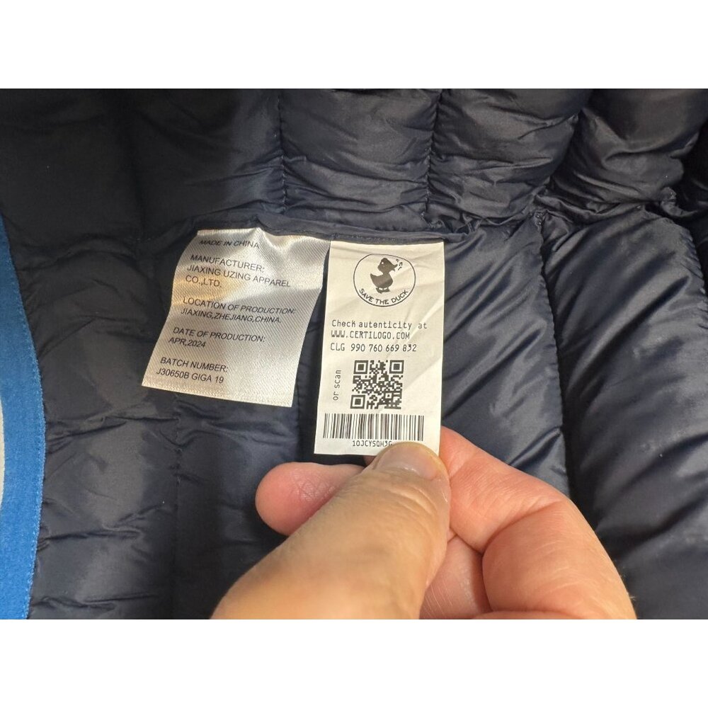 Save The Duck Kids Blue Puffer Coat With Hood Size 3 Years Animal-Free Outerwear - Picture 10 of 14